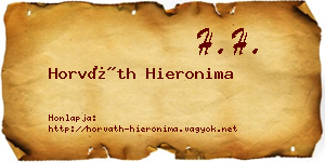 Horváth Hieronima névjegykártya